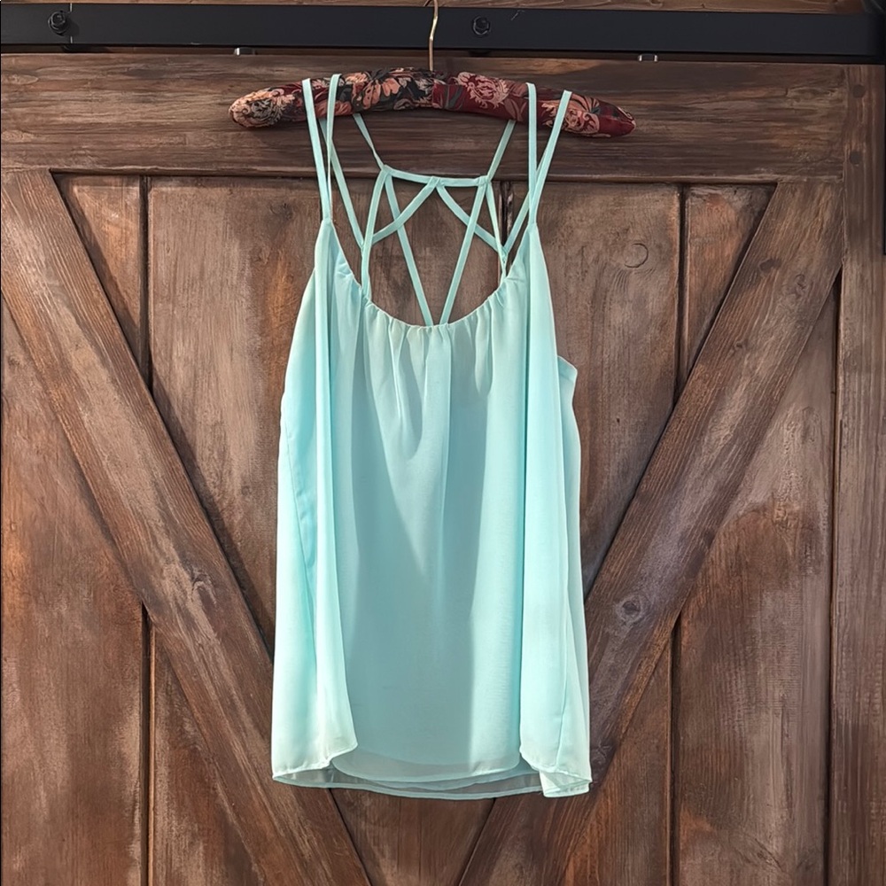 Elegant Women's Aqua Spaghetti Strap Top